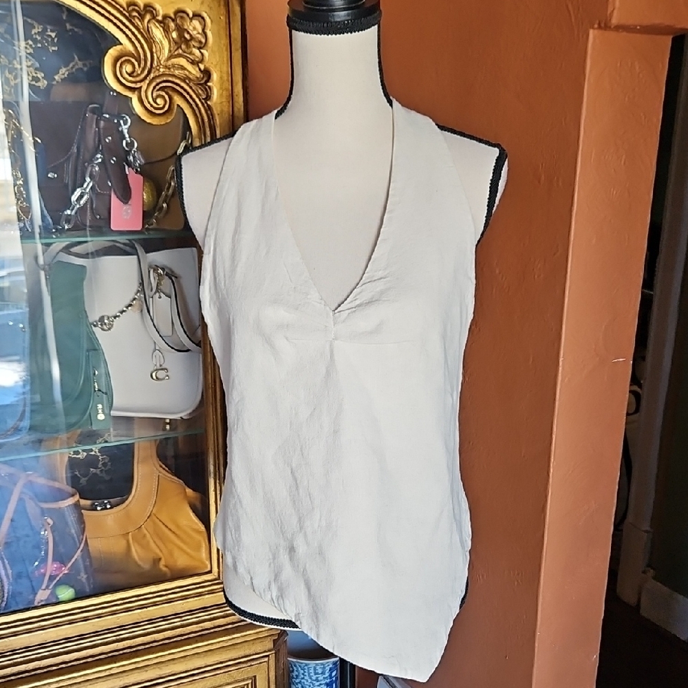 Zara Linen/Cotton Blend Halter Top
